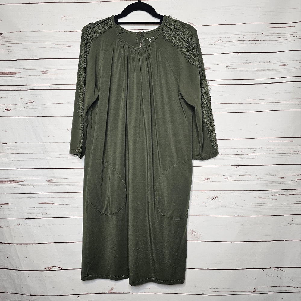 Garnet Hill Luna Lace Inset Knit Dress